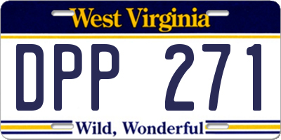 WV license plate DPP271