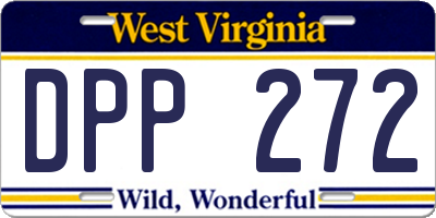 WV license plate DPP272