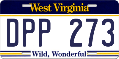 WV license plate DPP273
