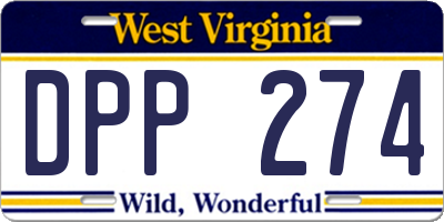 WV license plate DPP274
