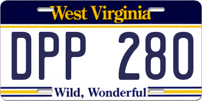 WV license plate DPP280