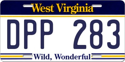 WV license plate DPP283