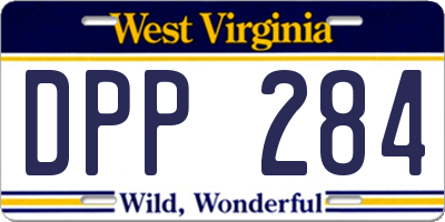 WV license plate DPP284