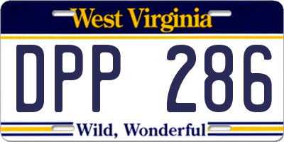 WV license plate DPP286