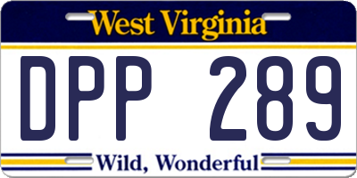 WV license plate DPP289