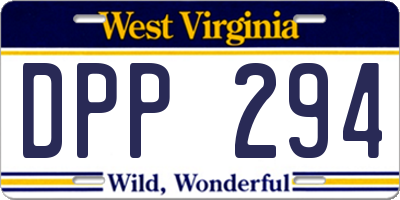WV license plate DPP294