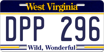 WV license plate DPP296