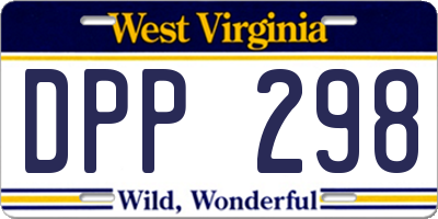 WV license plate DPP298