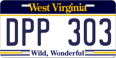 WV license plate DPP303