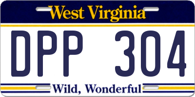 WV license plate DPP304