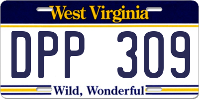 WV license plate DPP309