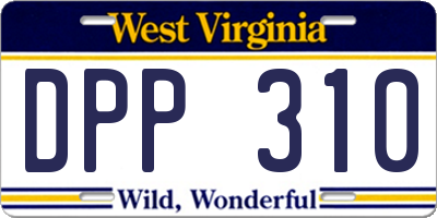 WV license plate DPP310