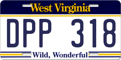 WV license plate DPP318