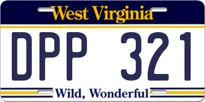 WV license plate DPP321