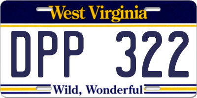 WV license plate DPP322
