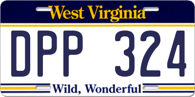 WV license plate DPP324