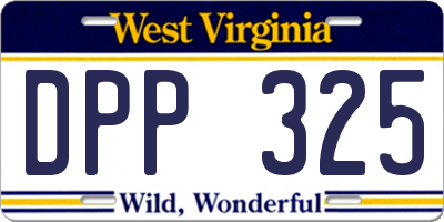 WV license plate DPP325
