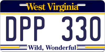 WV license plate DPP330