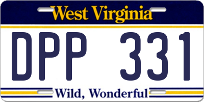 WV license plate DPP331