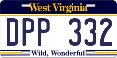 WV license plate DPP332