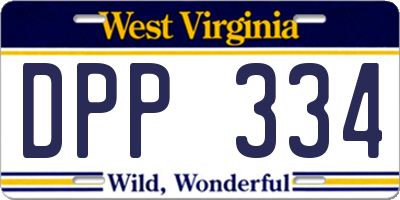 WV license plate DPP334