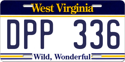 WV license plate DPP336
