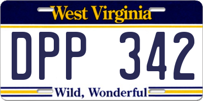 WV license plate DPP342