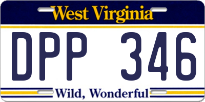 WV license plate DPP346