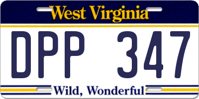 WV license plate DPP347
