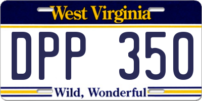 WV license plate DPP350