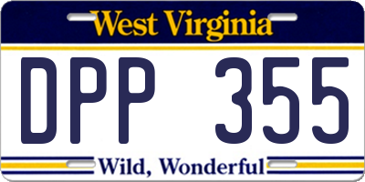 WV license plate DPP355
