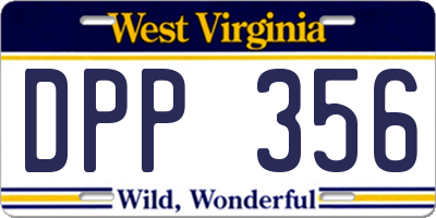 WV license plate DPP356