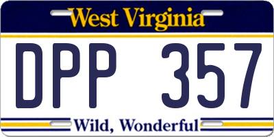 WV license plate DPP357