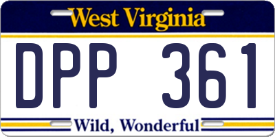 WV license plate DPP361