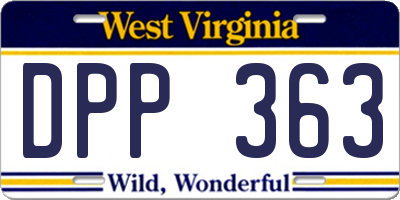 WV license plate DPP363