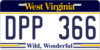WV license plate DPP366