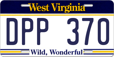 WV license plate DPP370