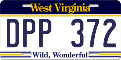 WV license plate DPP372