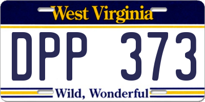 WV license plate DPP373