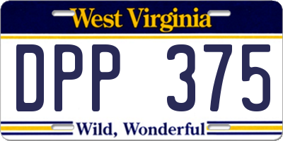 WV license plate DPP375