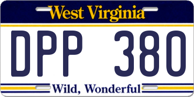 WV license plate DPP380