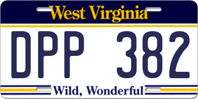 WV license plate DPP382