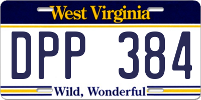 WV license plate DPP384