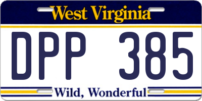 WV license plate DPP385