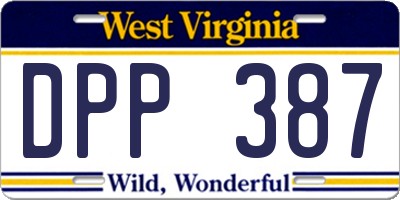 WV license plate DPP387