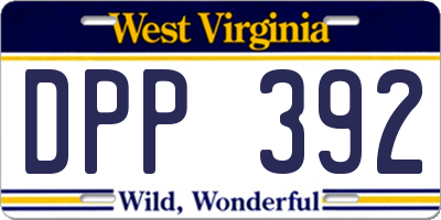 WV license plate DPP392