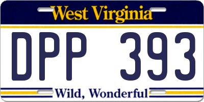 WV license plate DPP393