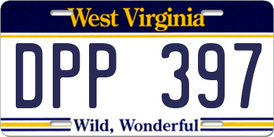 WV license plate DPP397