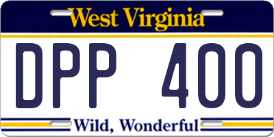 WV license plate DPP400