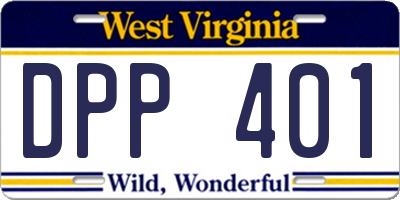 WV license plate DPP401